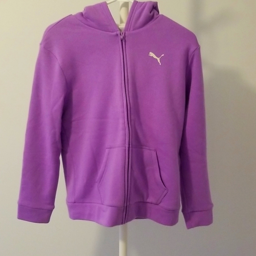 Puma Fleece - Lined Purple Zip - Up Jacket size XL in girls